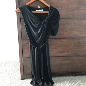 Trina Turk twist shoulder dress, black jersey
